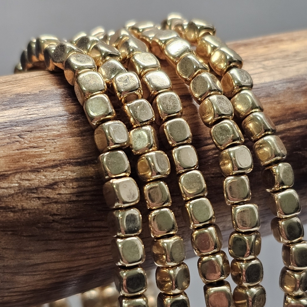 Boho Beaded Gold Tone Multi Strand Fashion Bracelet Set Of 5
